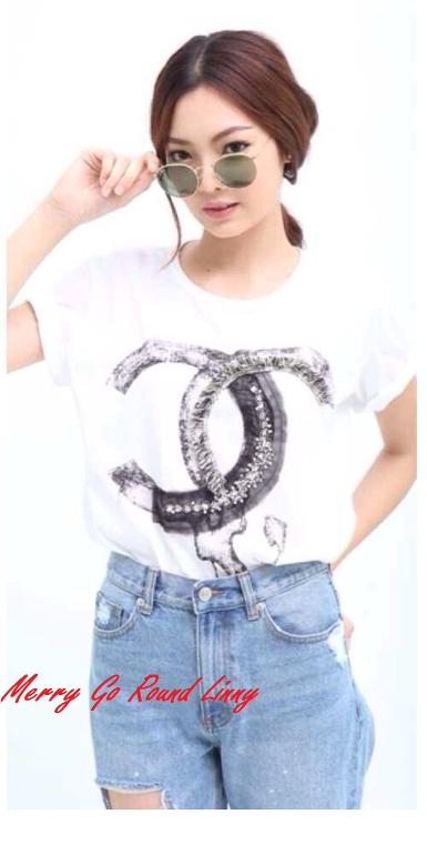 CC Logo Embellished Tee (GR B0031)